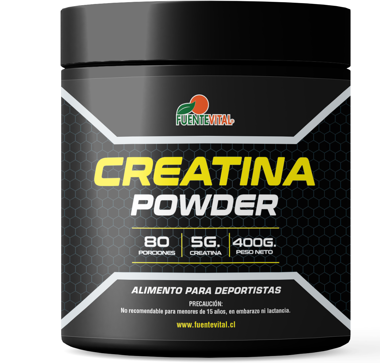 Creatina Powder Monohidratada 400gr - 80 porciones (2,6 meses) - Fuente Vital-Vitaminas-Mercado Silvestre
