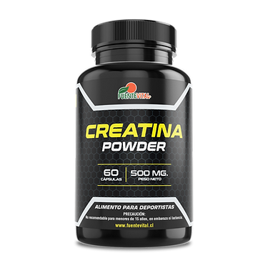 Creatina Monohidratada 500mg 60 Cápsulas Vegetales (2 meses) - Fuente Vital-Vitaminas-Mercado Silvestre