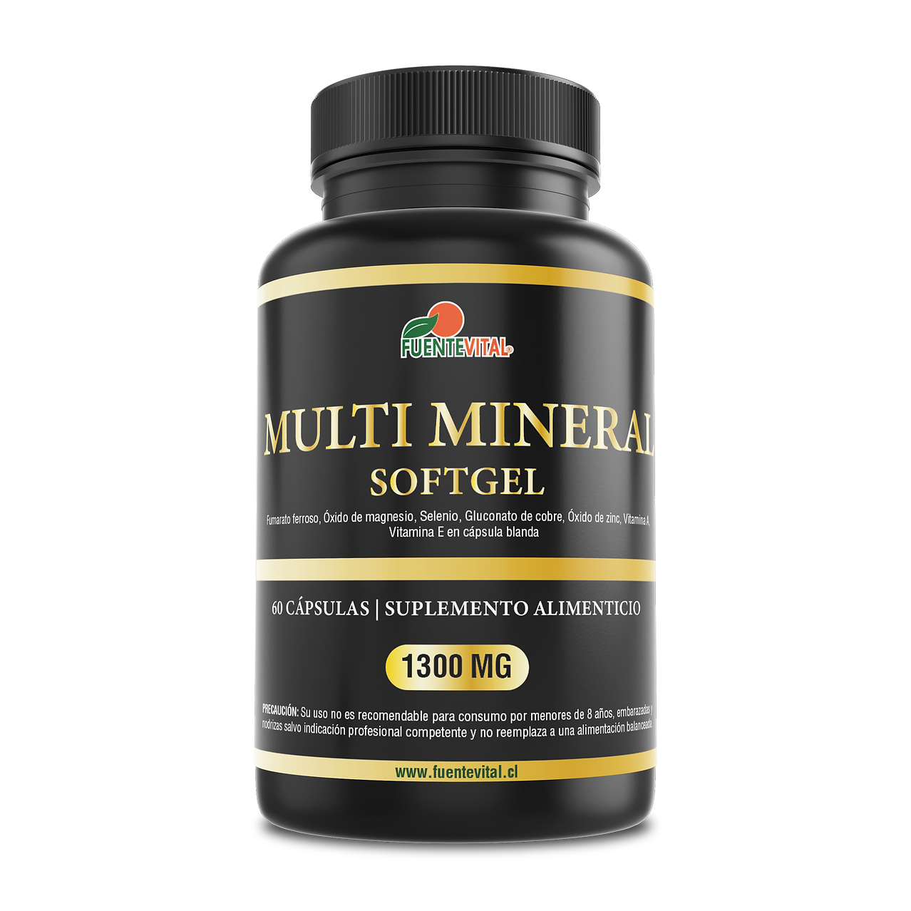 Multi Mineral 1300mg 60 Cápsulas Softgel (2 meses) - Fuente Vital-Vitaminas-Mercado Silvestre