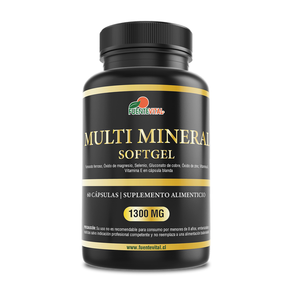 Multi Mineral 1300mg 60 Cápsulas Softgel (2 meses) - Fuente Vital