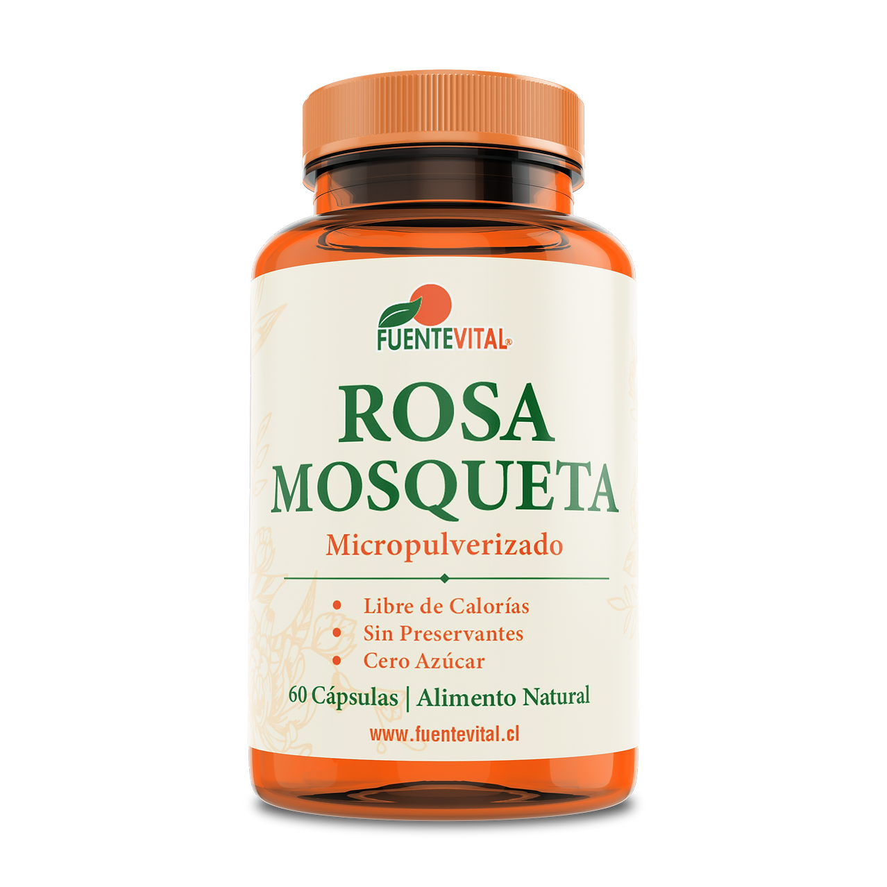 Rosa Mosqueta 60 Cápsulas (2 meses) - Fuente Vital-Vitaminas-Mercado Silvestre