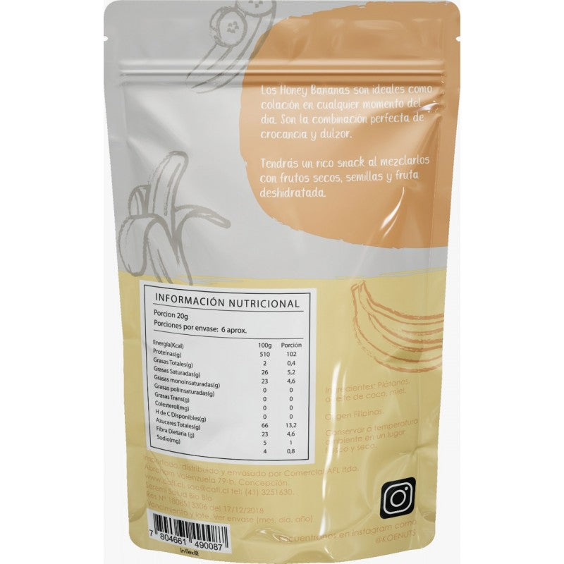 Plátano Chips con Miel 120gr - Koe-Frutos Deshidratados-Mercado Silvestre