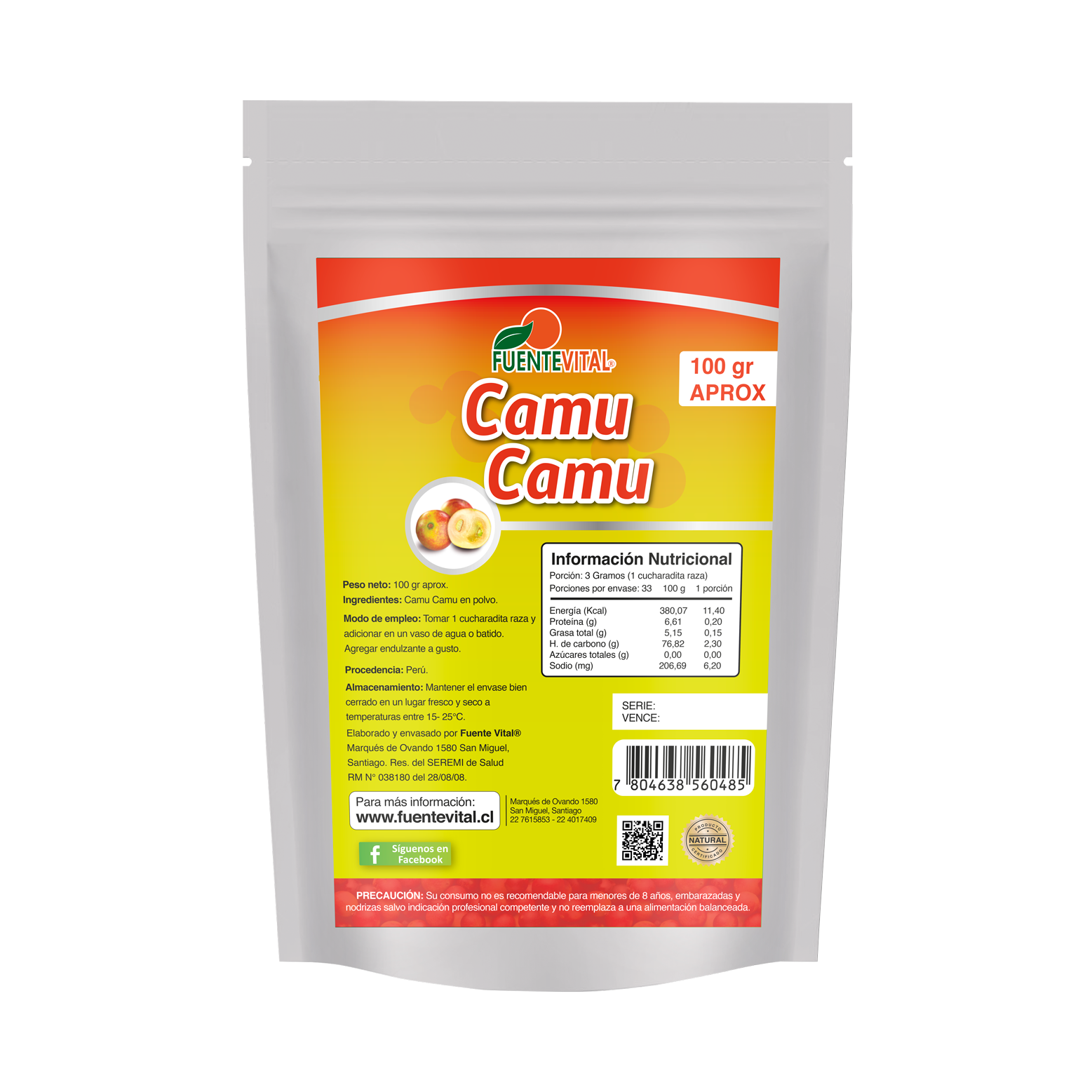 Camu Camu en Polvo 100gr - Fuente Vital-Especias y Condimentos-Mercado Silvestre