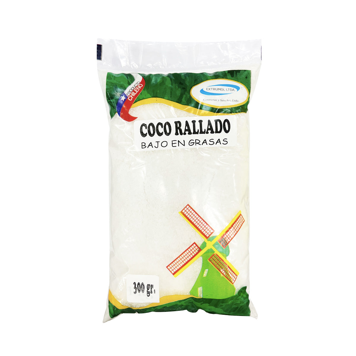 Coco Rallado Bajo en Grasas Sin Gluten 300gr - Extrumol-Frutos Deshidratados-Mercado Silvestre