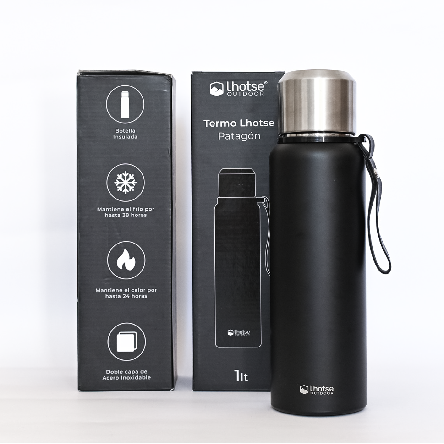Termo Patagón 1 Lt Negro - Lhotse-Hogar-Mercado Silvestre