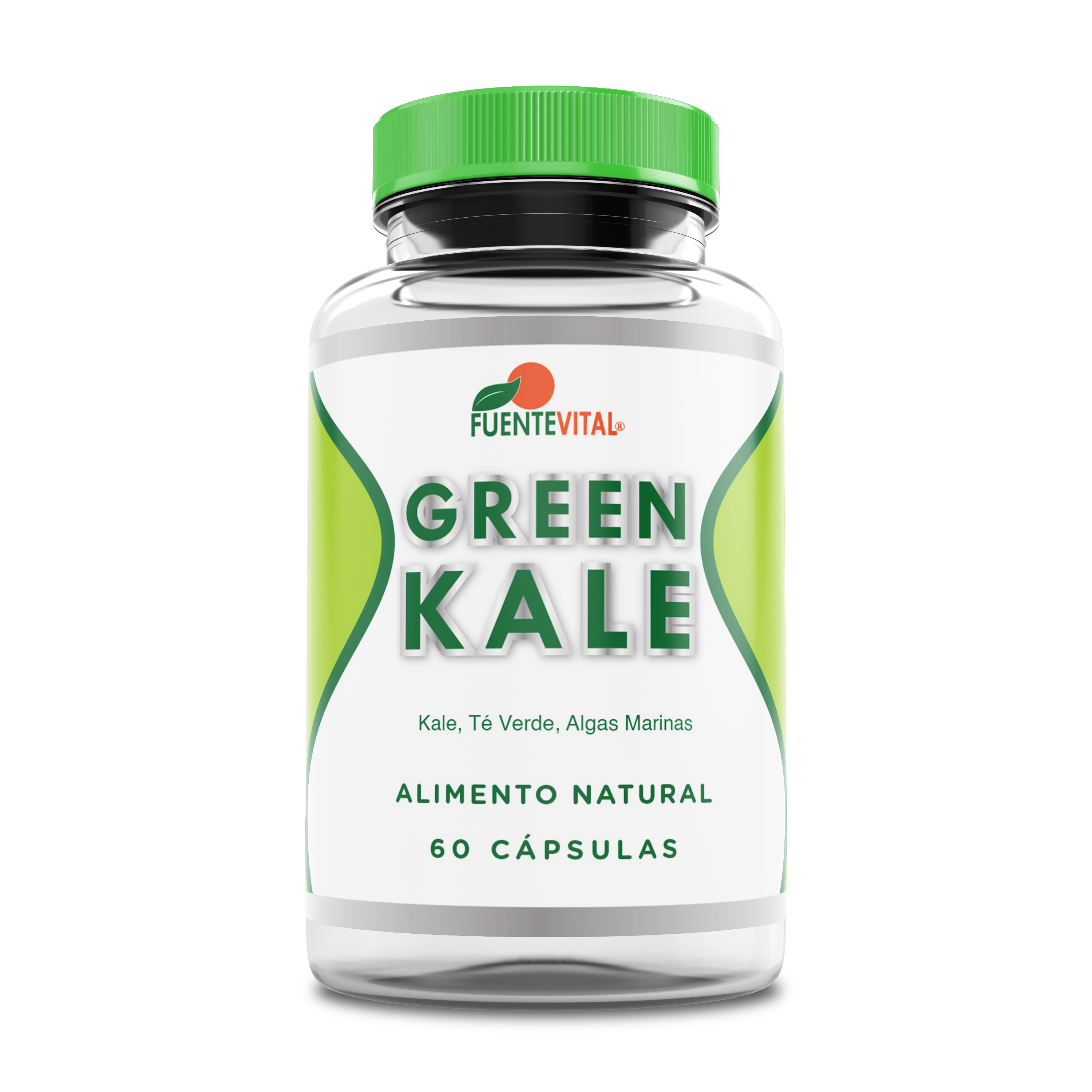 Green Kale 541mg (Kale + Té Verde + Algas Marinas) 60 Cápsulas Vegetales (2 meses) - Fuente Vital-Fuente Vital-Mercado Silvestre