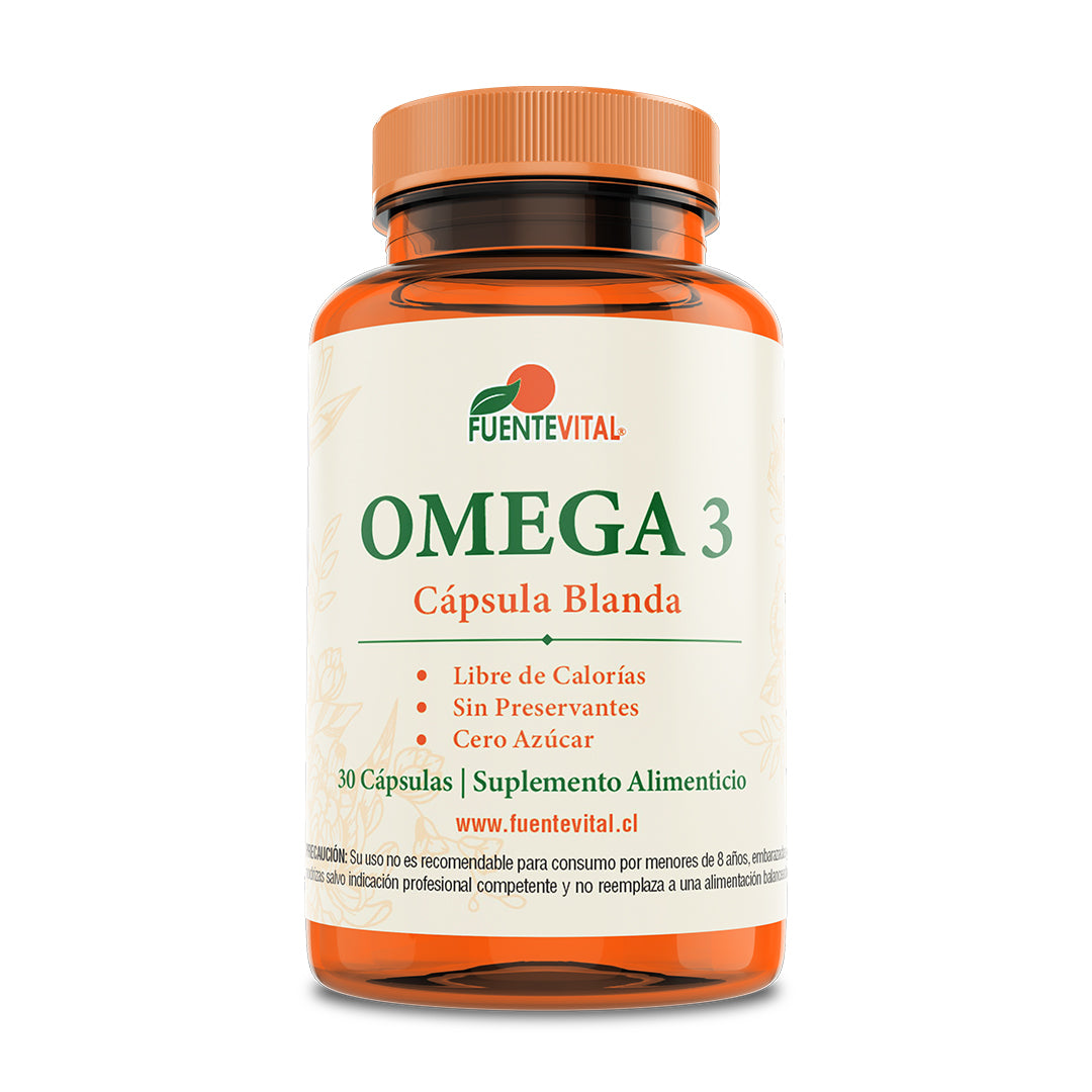 Omega 3 (180mg EPA/ 120mg DHA) - 30 Cápsulas Softgel (1 mes) - Fuente Vital