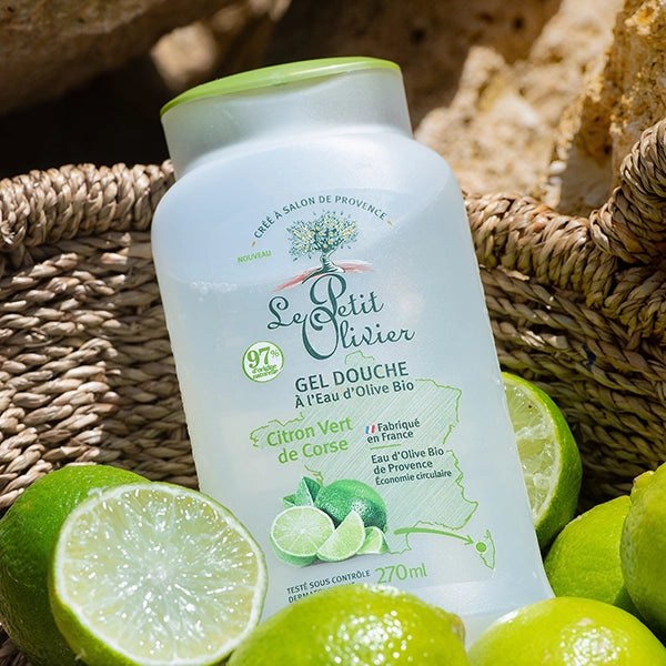 Gel Ducha Lima con Agua de Oliva Orgánica 270ml - Le Petit Olivier-Belleza Natural-Mercado Silvestre