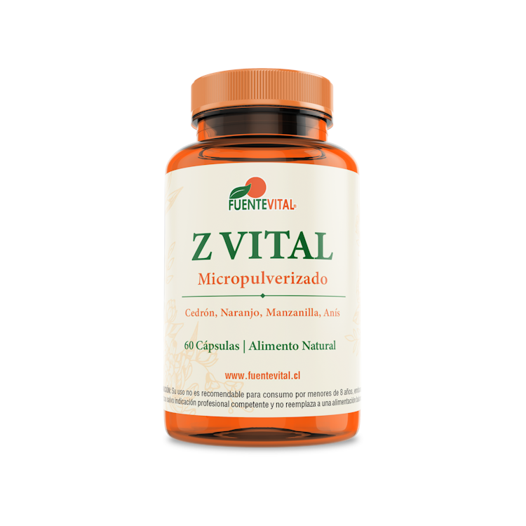 Z Vital (Cedrón, Naranjo, Manzanilla, Anís) 60 Cápsulas (2 meses) - Fuente Vital-Vitaminas-Mercado Silvestre
