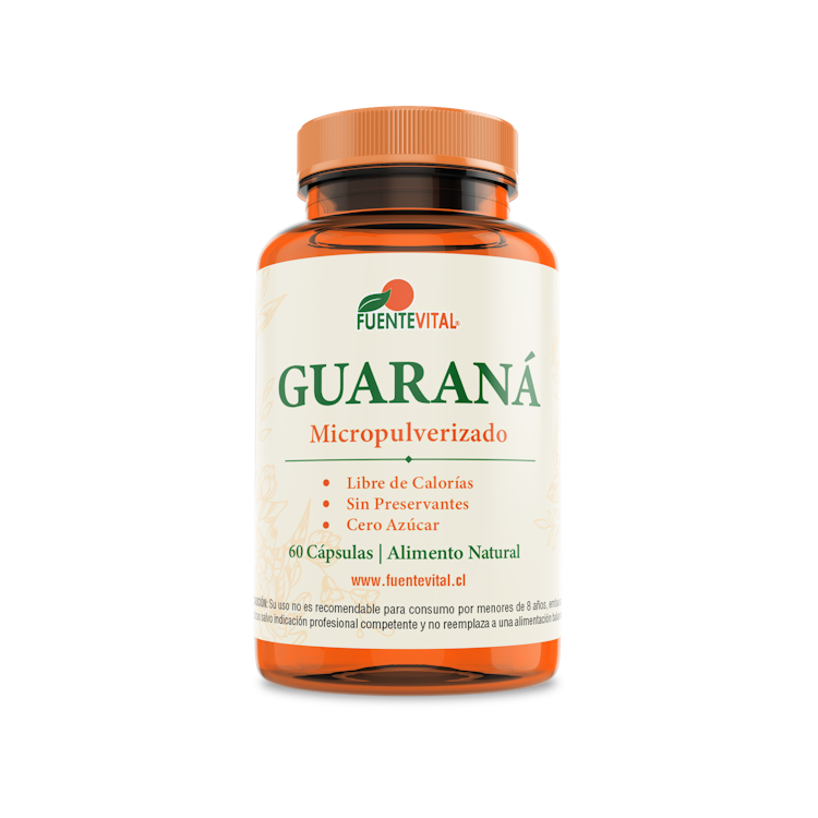 Guaraná 468mg Micropulverizado 60 Cápsulas (2 meses) - Fuente Vital-Vitaminas-Mercado Silvestre
