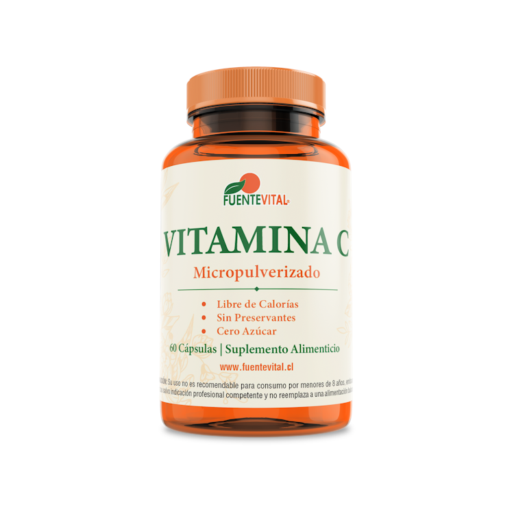 Vitamina C Micropulverizada 60 Cápsulas (2 meses) - Fuente Vital-Vitaminas-Mercado Silvestre