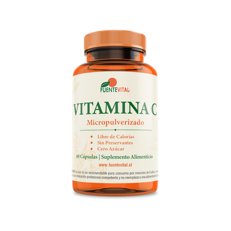 Vitamina C Micropulverizada 60 Cápsulas (2 meses) - Fuente Vital