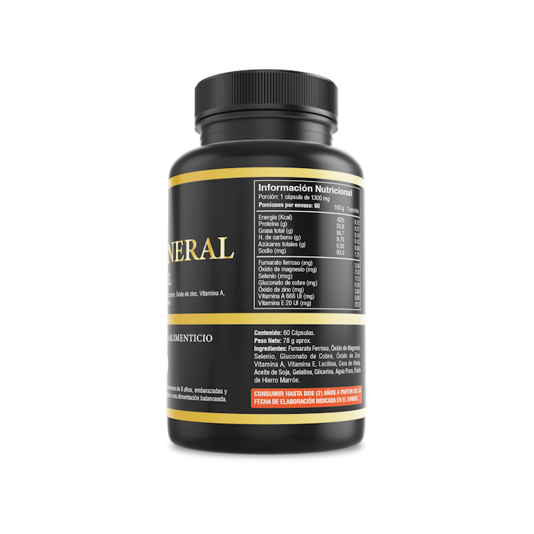 Multi Mineral 1300mg 60 Cápsulas Softgel (2 meses) - Fuente Vital-Vitaminas-Mercado Silvestre