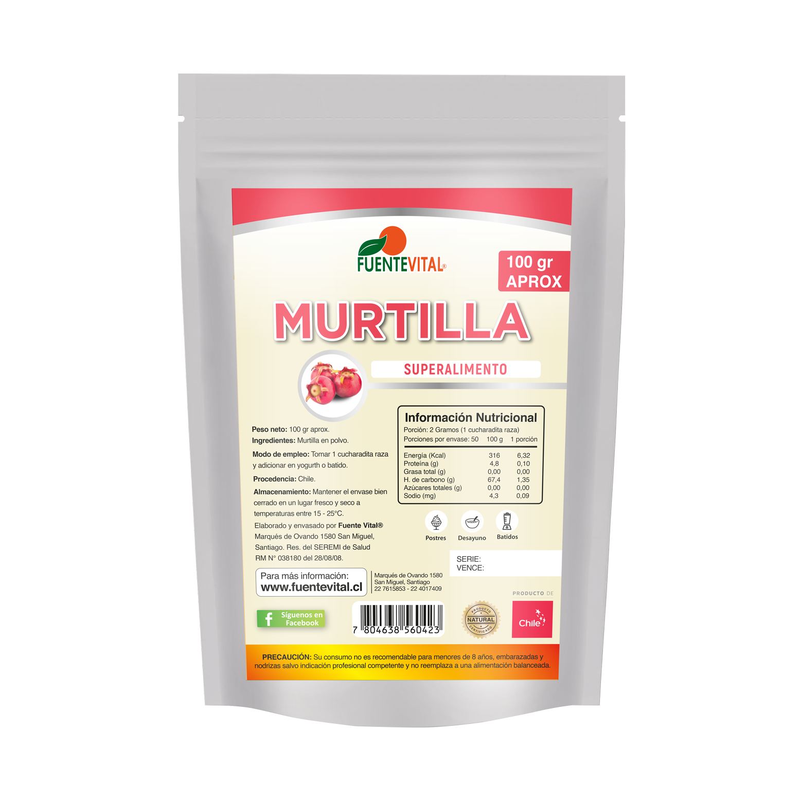 Murtilla en Polvo 100gr - Fuente Vital-Especias y Condimentos-Mercado Silvestre