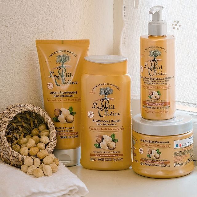 Máscara Nutritiva Manteca Karité & Macadamia Cabello Rizado o Seco Sin Silicona 330ml - Le Petit Olivier-Belleza Natural-Mercado Silvestre