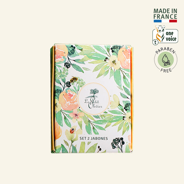 Set de Regalo 2 Jabones Sólidos Extra Suave - Verbena Limón y Rosa 100gr c/u - Le Petit Olivier