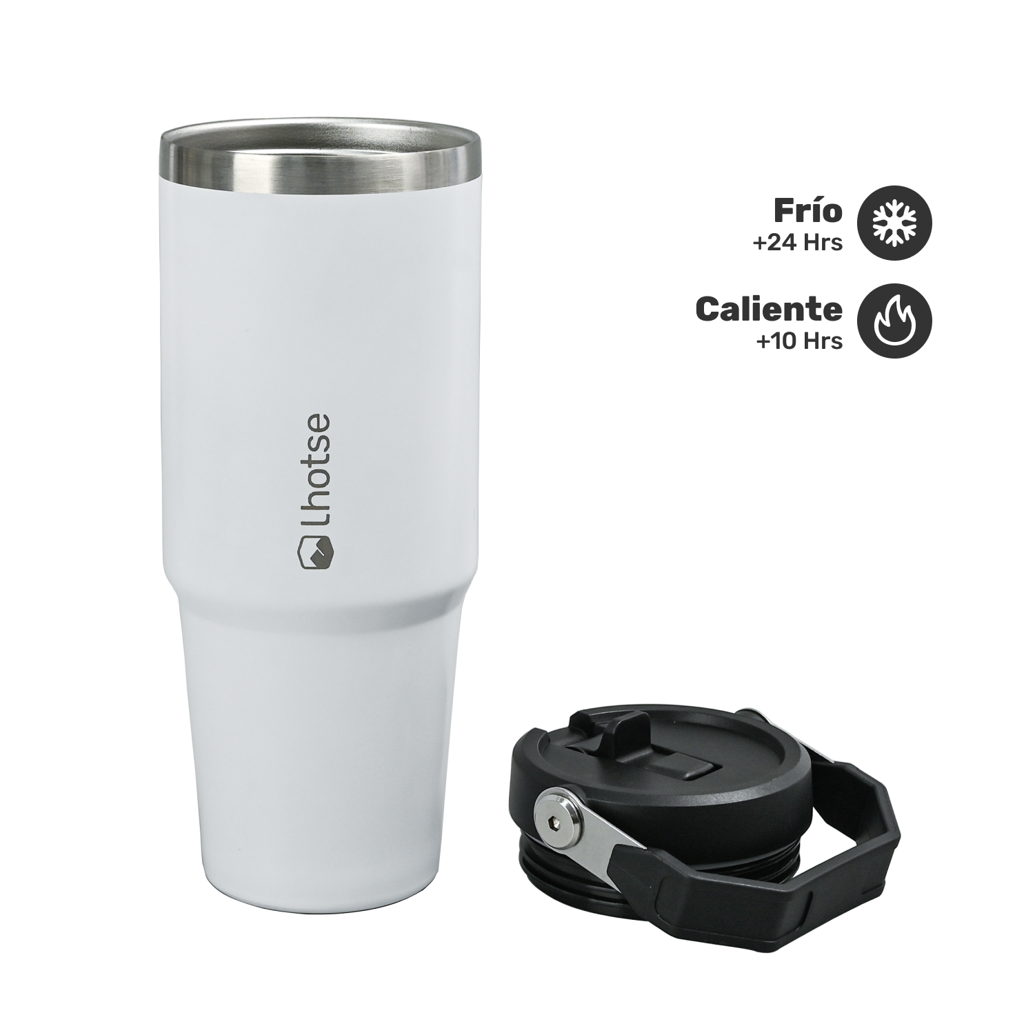 Botella Térmica Insulada Travel Mug 900ml Blanca - Lhotse-Hogar-Mercado Silvestre