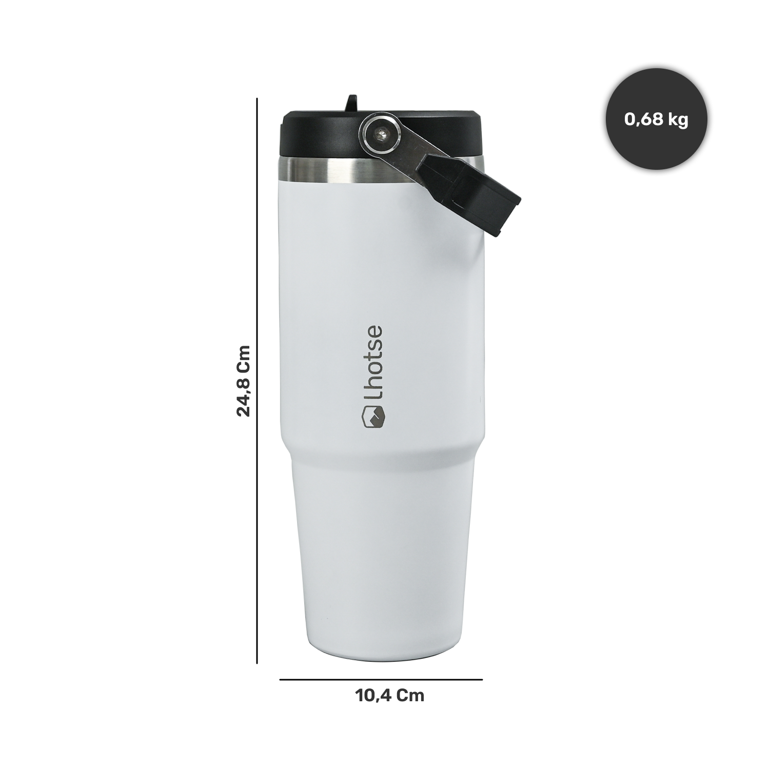 Botella Térmica Insulada Travel Mug 900ml Blanca - Lhotse-Hogar-Mercado Silvestre