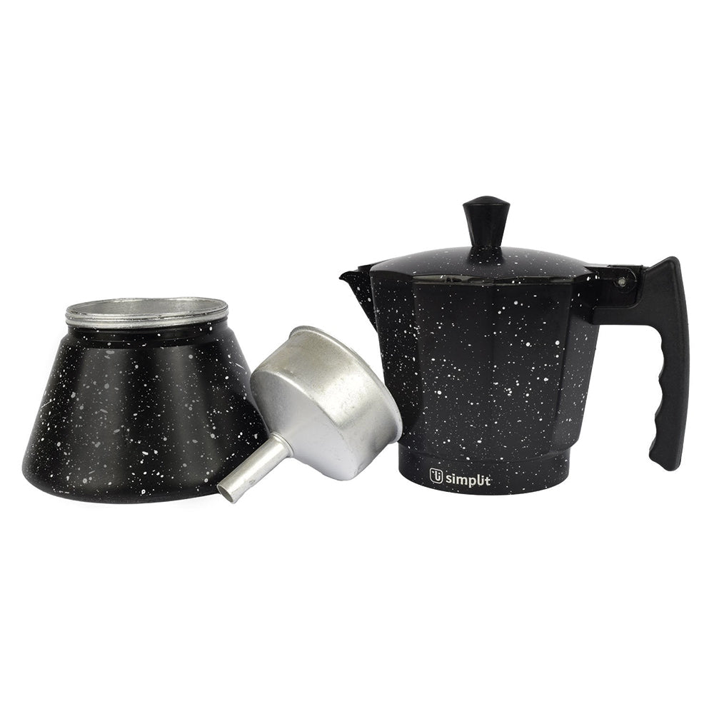 Cafetera Italiana Negra Granito 4 Tazas - Simplit-Hogar-Mercado Silvestre