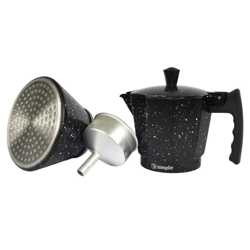 Cafetera Italiana Negra Granito 4 Tazas - Simplit-Hogar-Mercado Silvestre