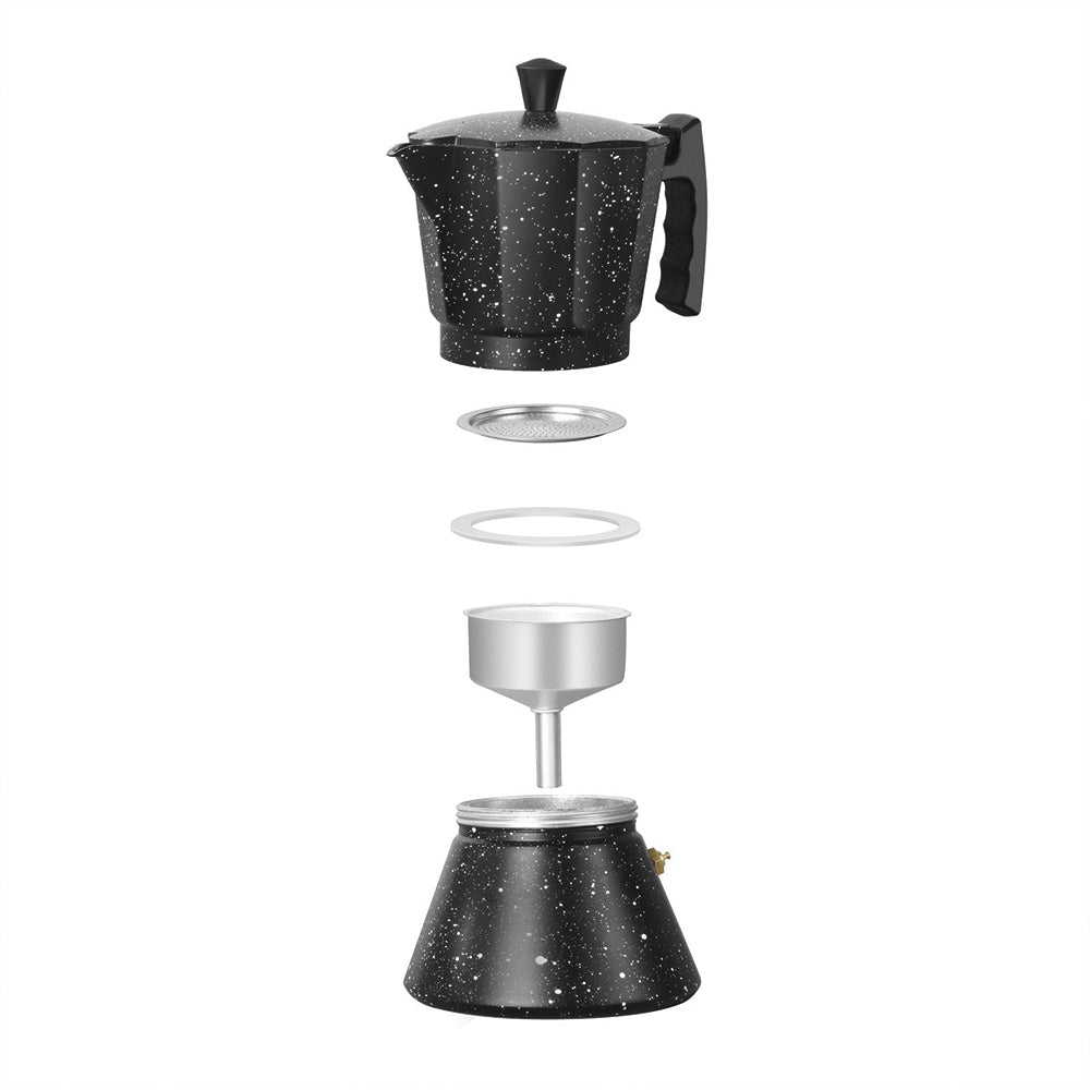 Cafetera Italiana Negra Granito 4 Tazas - Simplit-Hogar-Mercado Silvestre