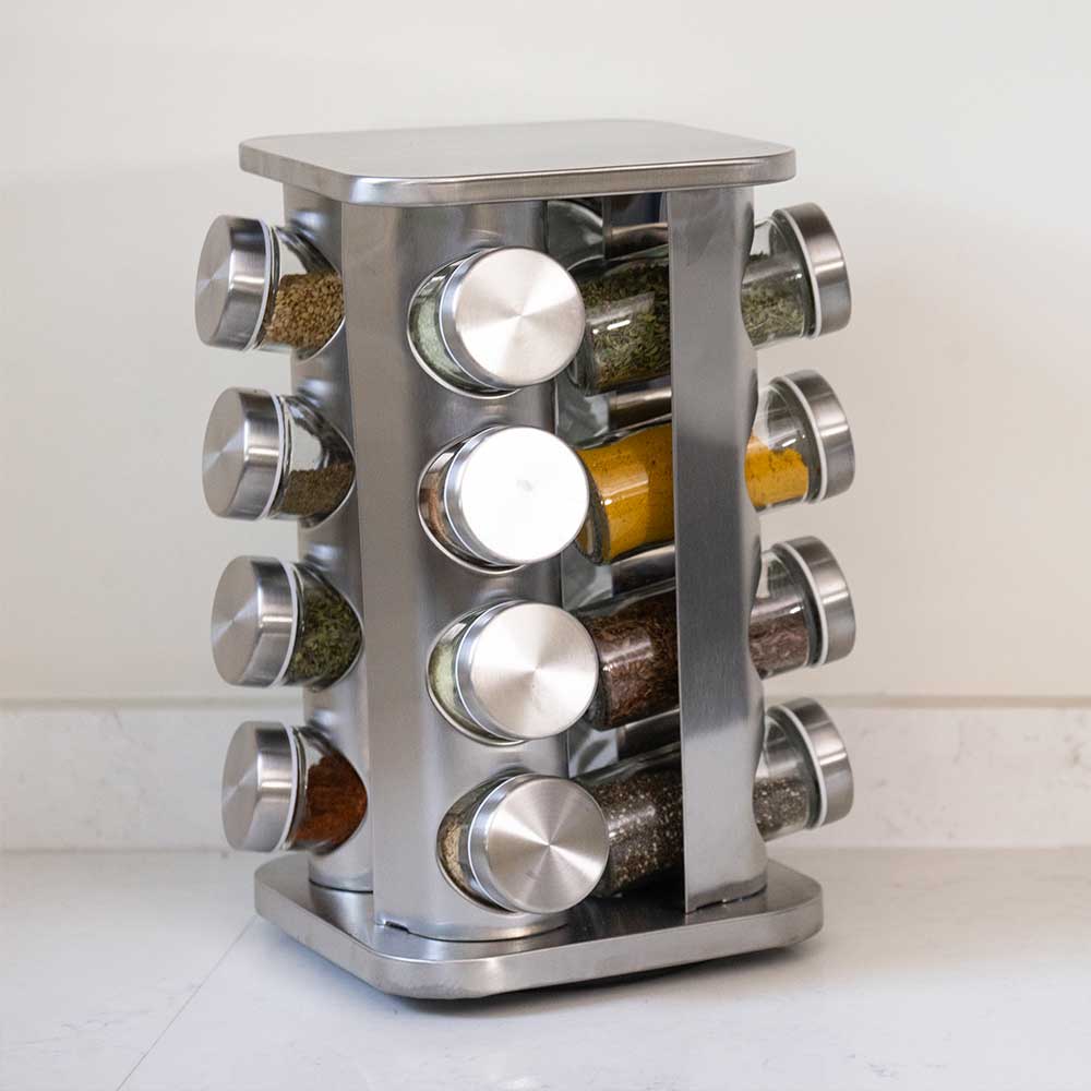 Especiero Condimentos Giratorio Metálico 16 Frascos - Simplit-Hogar-Mercado Silvestre