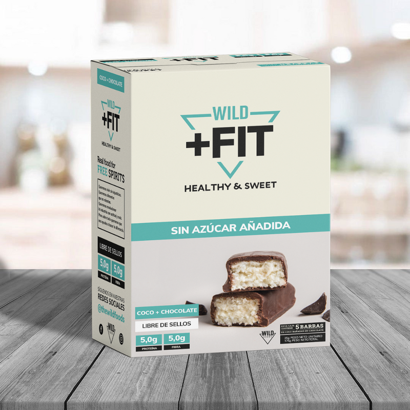 Barritas de Coco y Chocolate 5 unidades Wild FIT - Wild Foods-Snacks-Mercado Silvestre