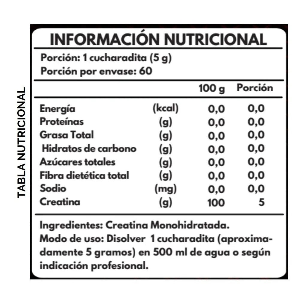 Creatina Monohidratada 300gr - 60 porciones (2 meses) - FNL-Vitaminas-Mercado Silvestre