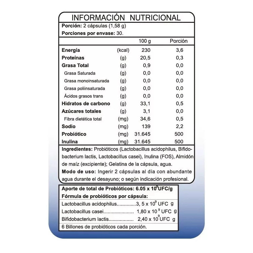 Probióticos 60 Cápsulas (1 mes) - FNL-Vitaminas-Mercado Silvestre
