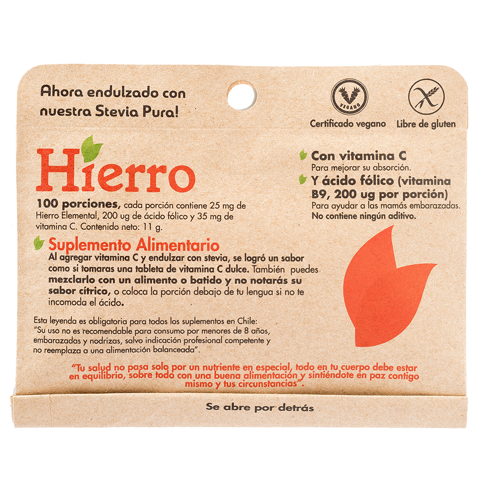 Hierro - 100 porciones - Dulzura Natural-Vitaminas-Mercado Silvestre