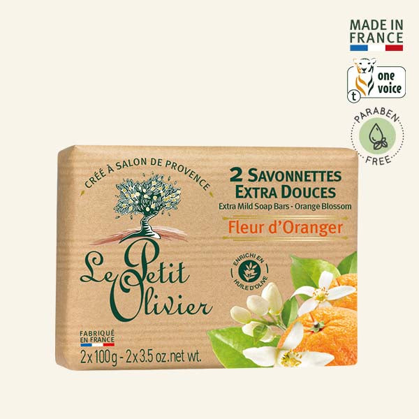 2 Jabones Sólidos Extra Suave Flor de Naranjo 2x100gr - Le Petit Olivier-Belleza Natural-Mercado Silvestre