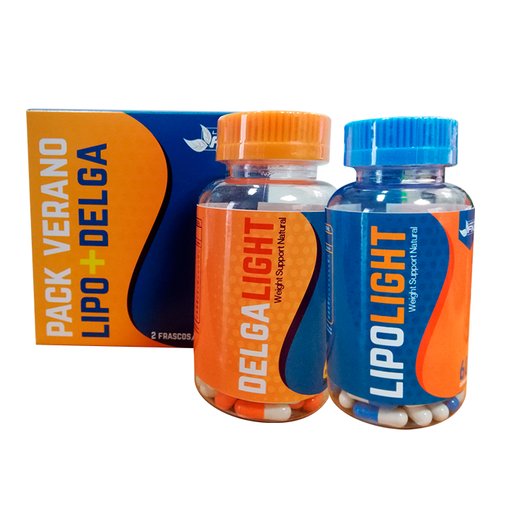 Pack Verano Light (Lipo+Delga) 2 frascos de 60 Cápsulas c/u (1 mes) - FNL-Vitaminas-Mercado Silvestre