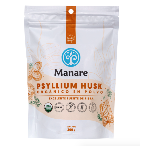 Psyllium Husk Orgánico 200gr - Manare-Superalimentos-Mercado Silvestre