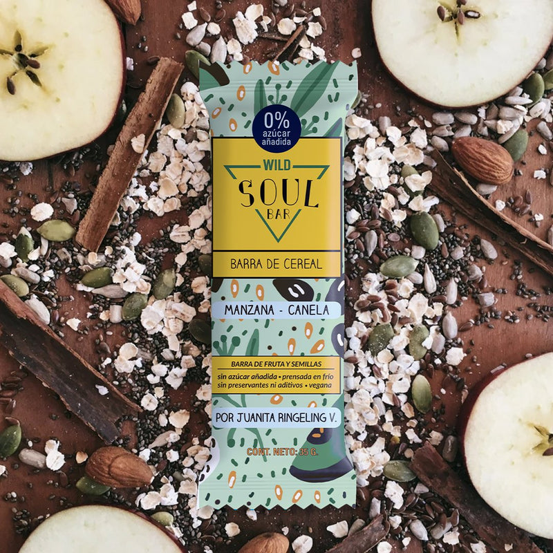 Barritas de Cereal Veganas Manzana Canela 5 unidades Soul Bar - Wild Foods-Snacks-Mercado Silvestre