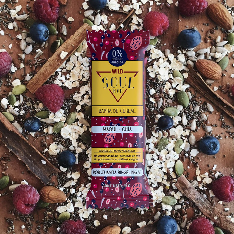 Barritas de Cereal Veganas Maqui Chía 5 unidades Soul Bar - Wild Foods-Snacks-Mercado Silvestre