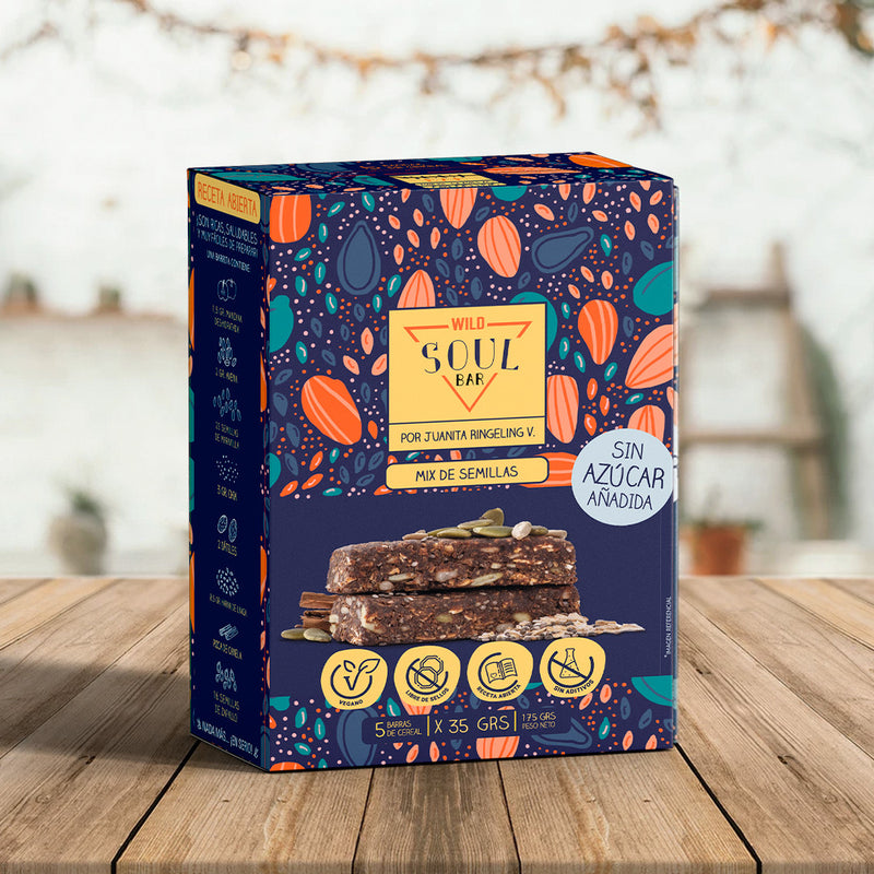 Barritas de Cereal Veganas Mix de Semillas 5 unidades Soul Bar - Wild Foods-Snacks-Mercado Silvestre