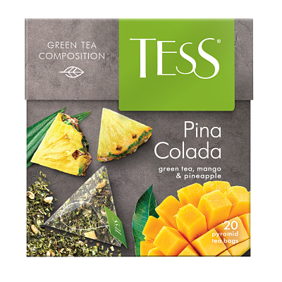 Té Verde Piña Colada (20 bolsitas pirámide) - Tess-Té/Café/Infusiones-Mercado Silvestre