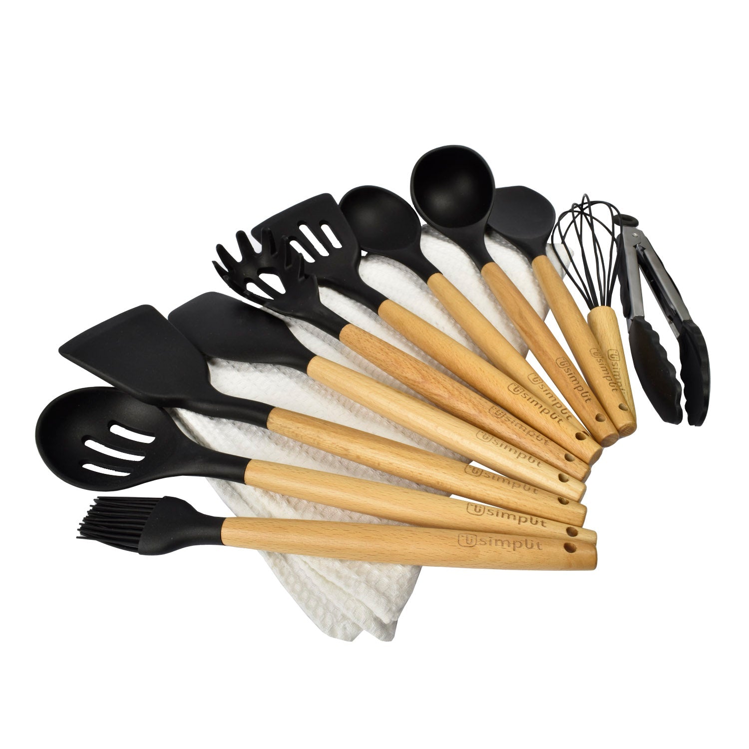 Set 12 Utensilios De Cocina Silicona Negro - Simplit-Hogar-Mercado Silvestre