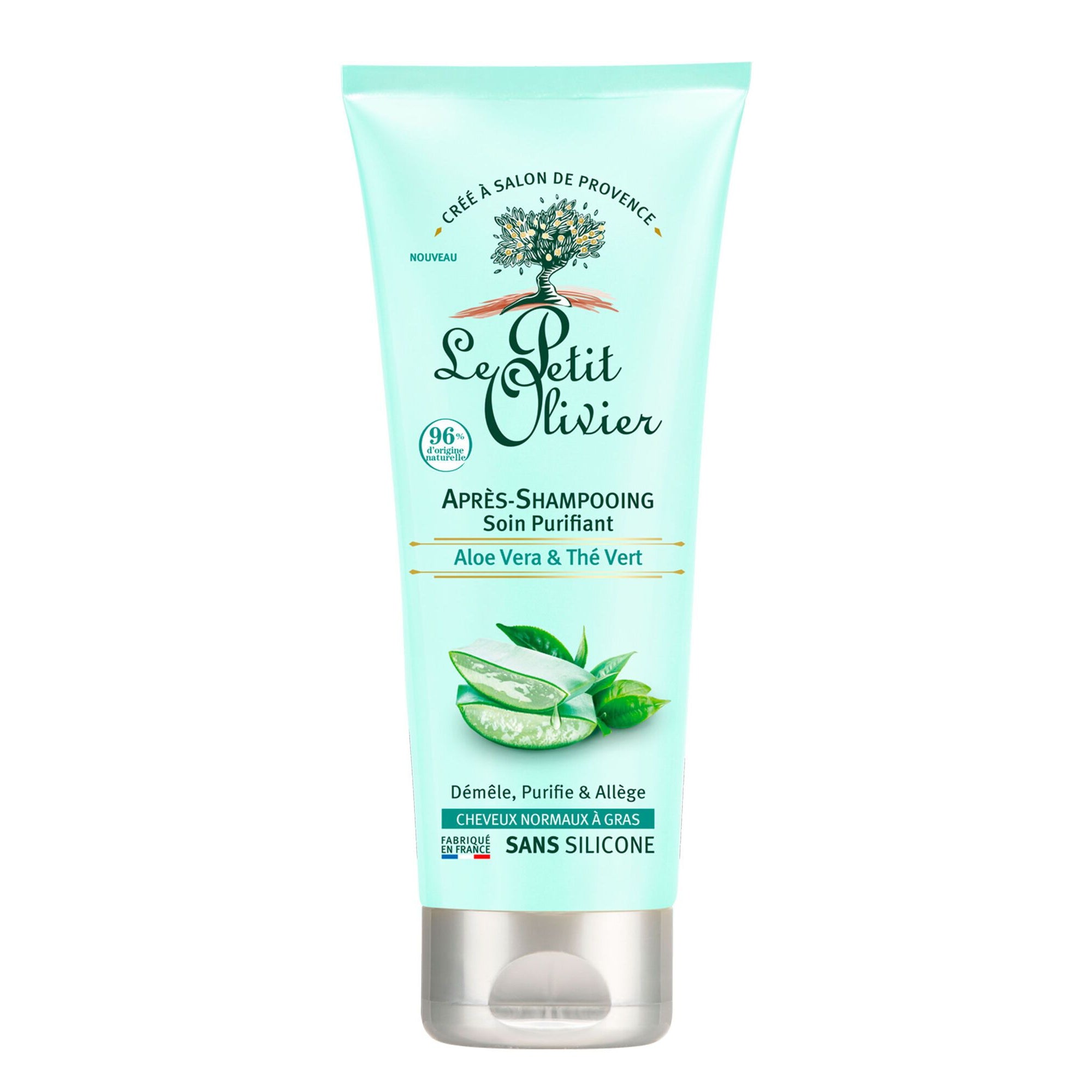 Acondicionador Aloe Vera y Té Verde Cabello Mixto a Graso 200ml - Le Petit Olivier-Belleza Natural-Mercado Silvestre