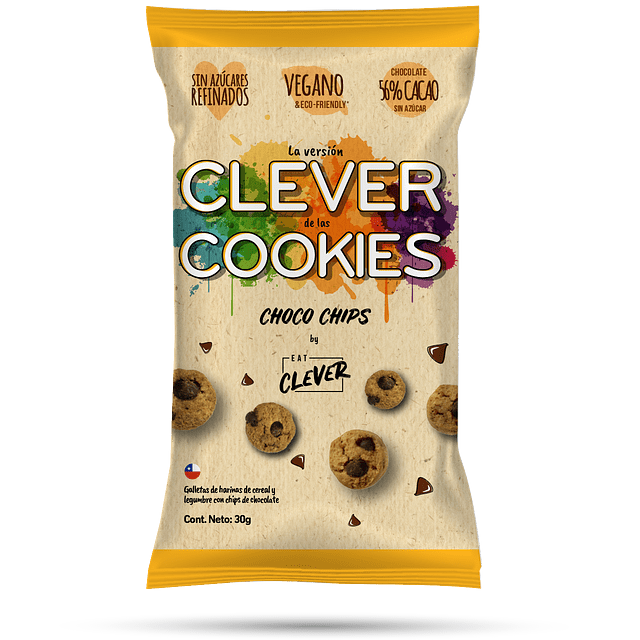 Galletas Choco Chips 30gr - Eat Clever-Snacks-Mercado Silvestre