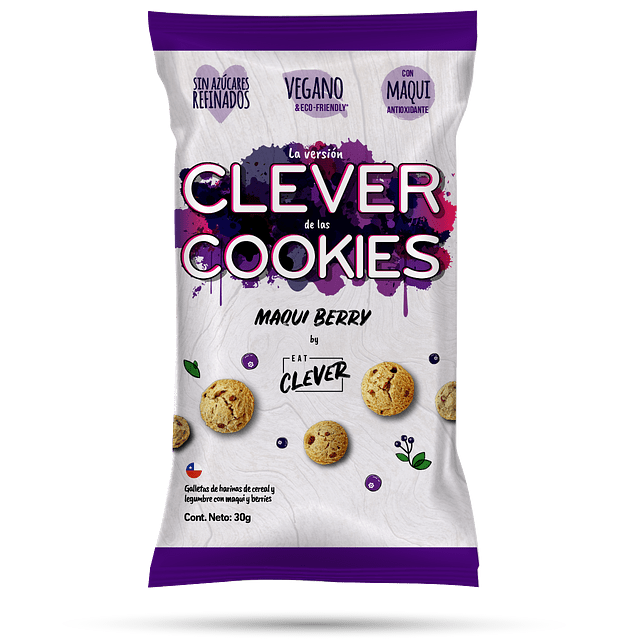 Galletas Maqui Berry 30gr - Eat Clever-Snacks-Mercado Silvestre