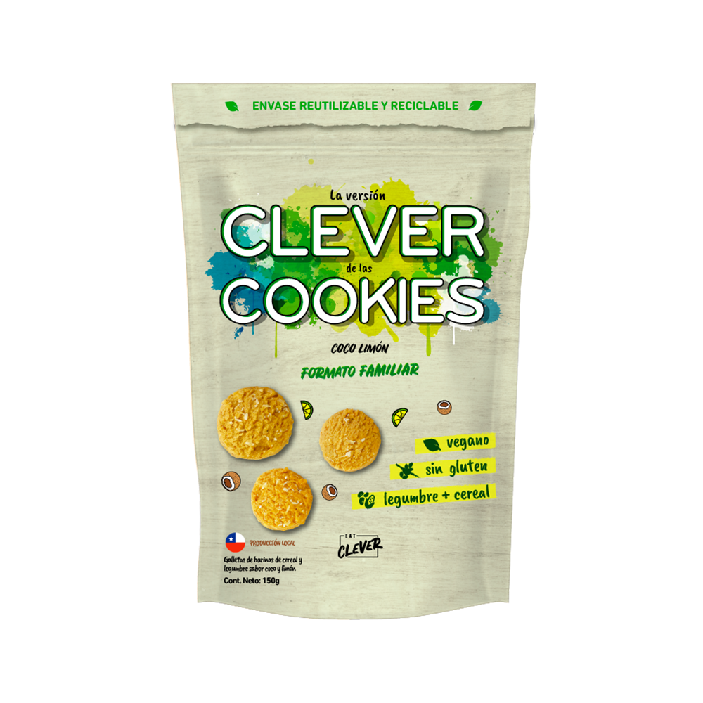 Galletas Coco Limón Familiares 150gr - Eat Clever-Snacks-Mercado Silvestre
