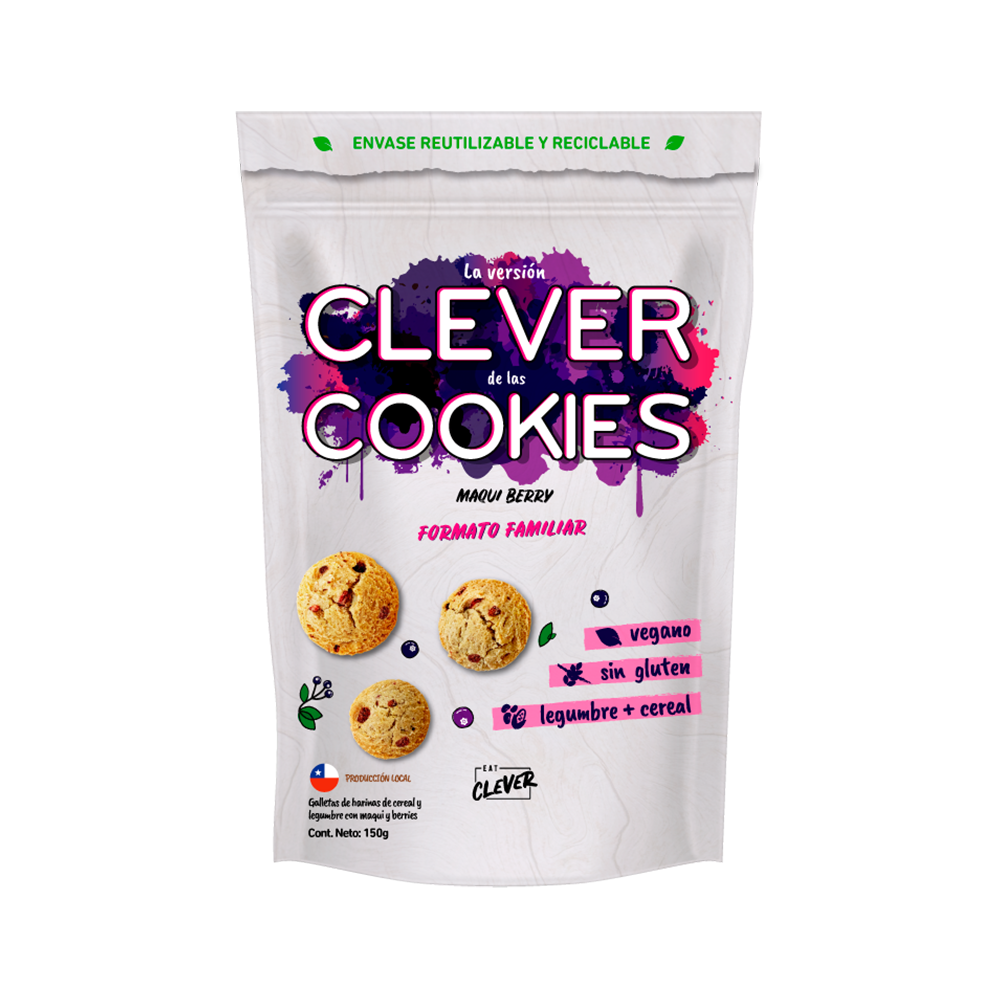 Galletas Maqui Berry Familiares 150gr - Eat Clever-Snacks-Mercado Silvestre