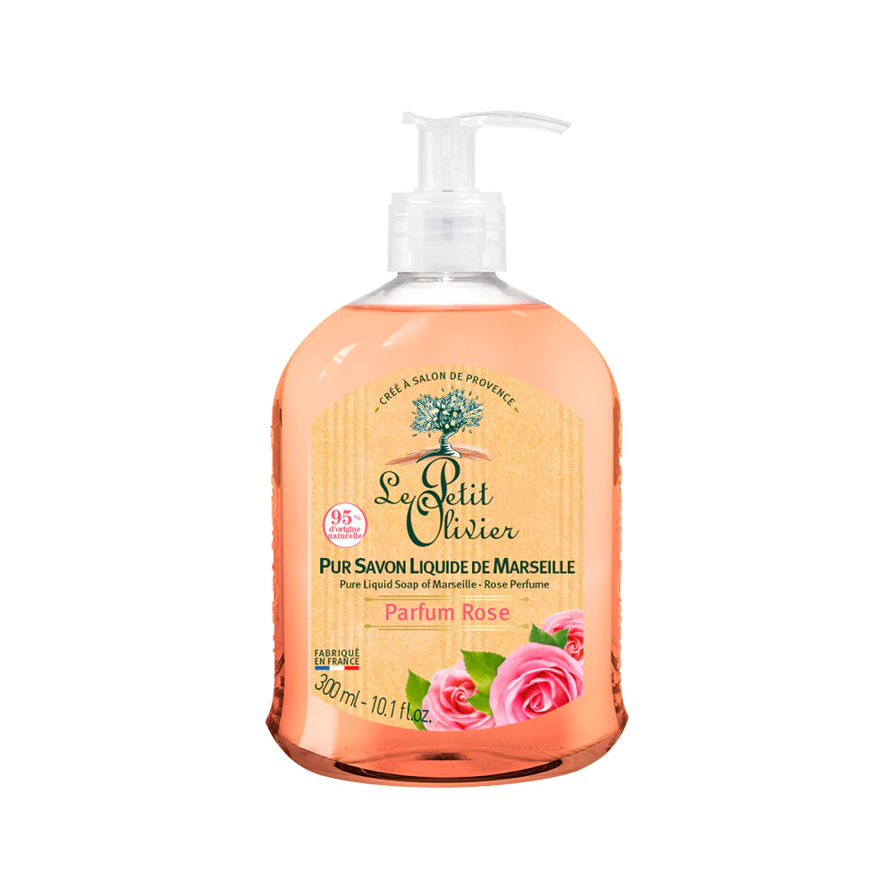 Jabón Líquido de Marsella Rosa 300ml - Le Petit Olivier-Belleza Natural-Mercado Silvestre