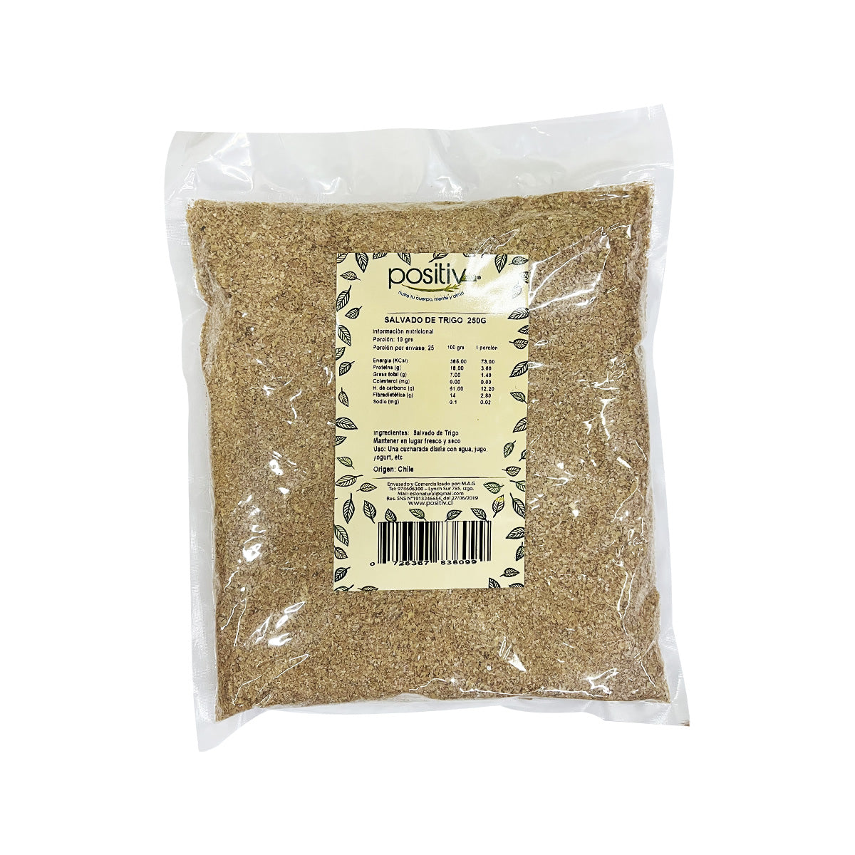 Salvado de Trigo 250gr - Positiv-Cereales-Mercado Silvestre