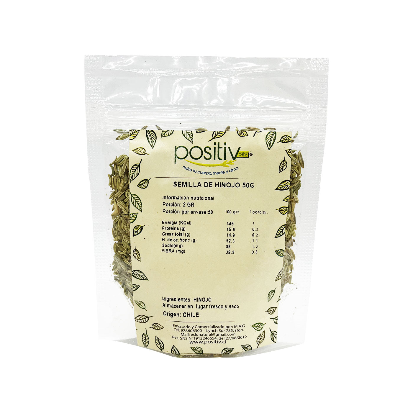 Semilla de Hinojo 50gr - Positiv-Especias y Condimentos-Mercado Silvestre