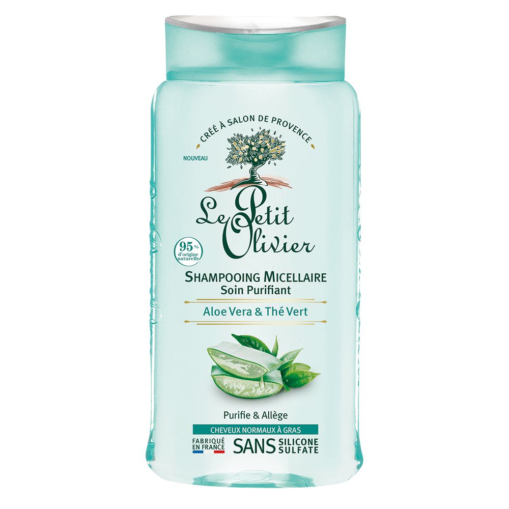 Shampoo Aloe Vera y Té Verde Cabello Mixto a Graso 250ml - Le Petit Olivier-Belleza Natural-Mercado Silvestre