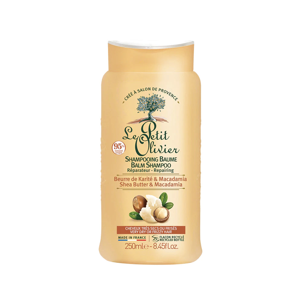 Shampoo Manteca Karité y Macadamia Cabello Rizado o Seco 250ml - Le Petit Olivier-Belleza Natural-Mercado Silvestre