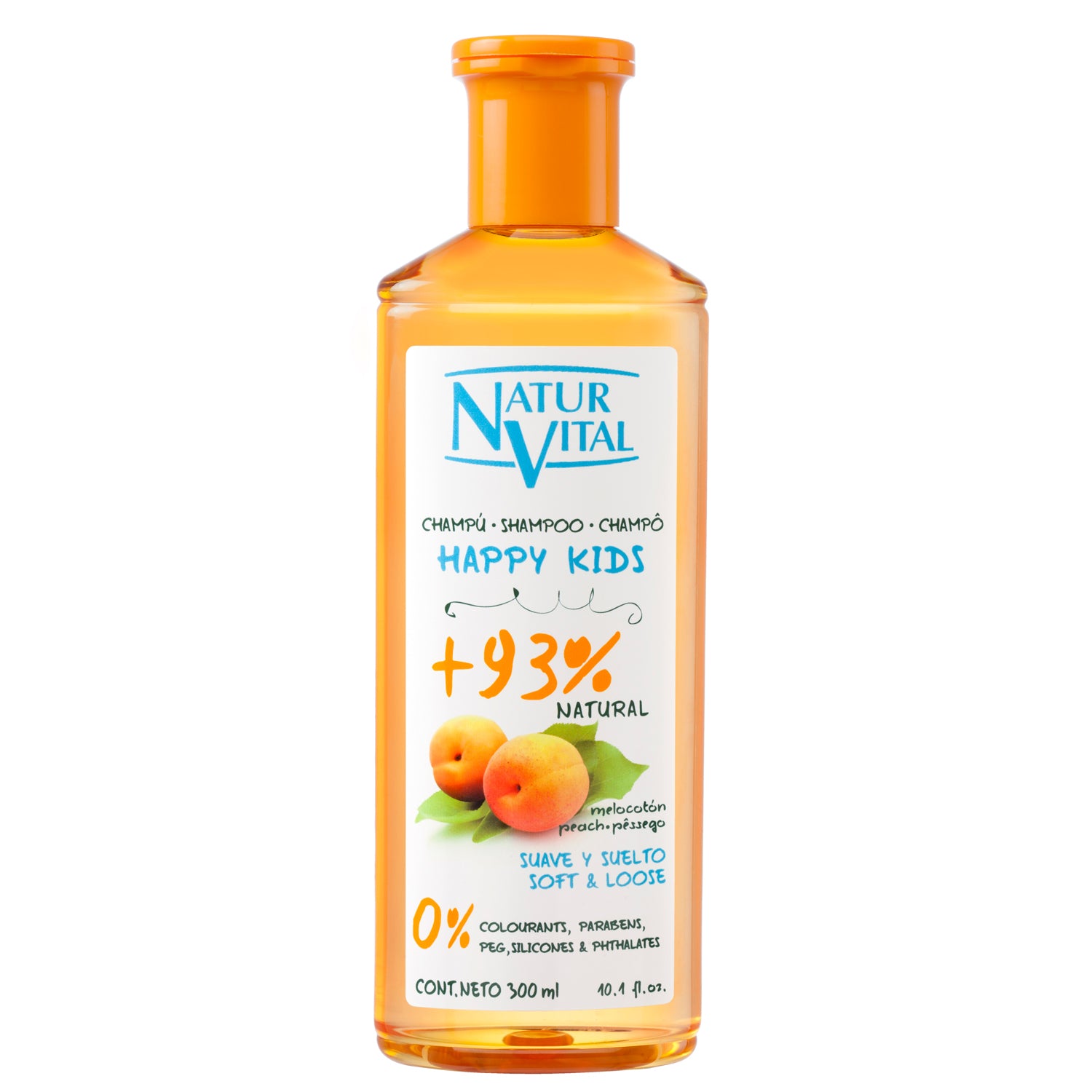 Shampoo Happy Hair Kids Melocotón 300ml - Natur Vital-Belleza Natural-Mercado Silvestre