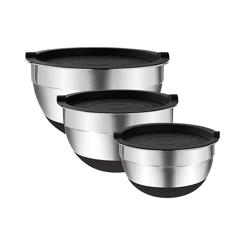 Set 3 Bowls con Tapa Acero Inoxidable Antideslizante - Simplit